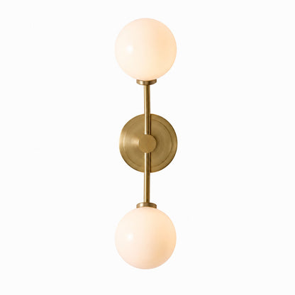 Arden Glass 2 Light Iron Wall Sconce - Modern Curved Design for Bathroom or Hallway