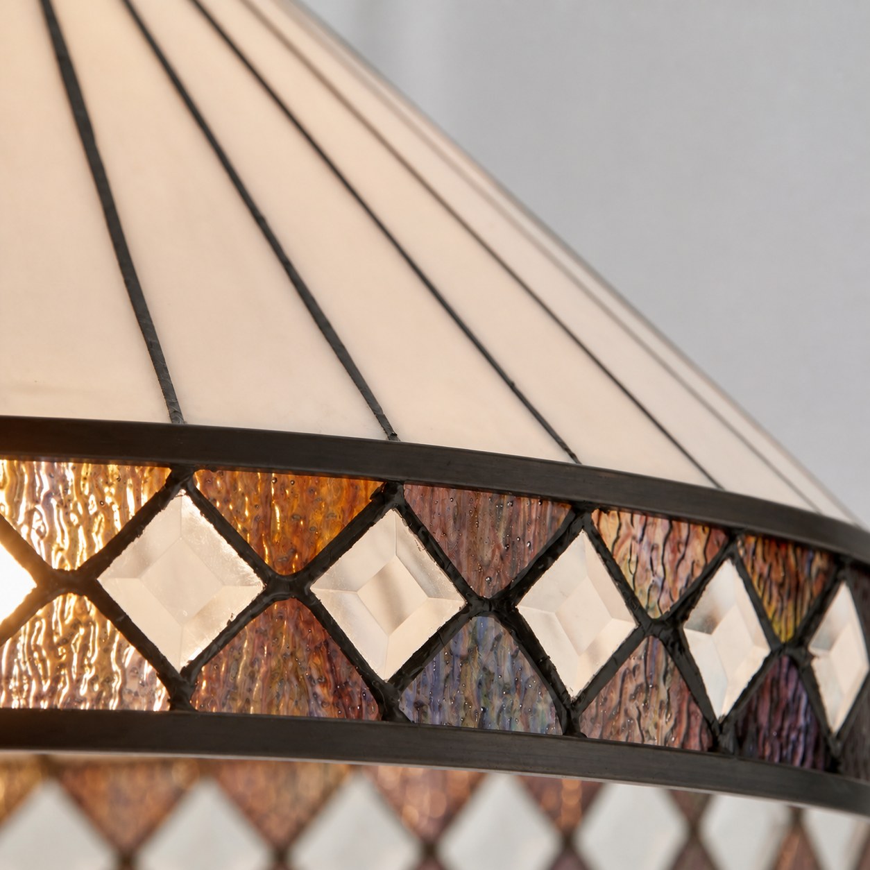 TF Fargo Pendant Light - Tiffany Style Lighting with an Art Deco Shade and Adjustable Chain