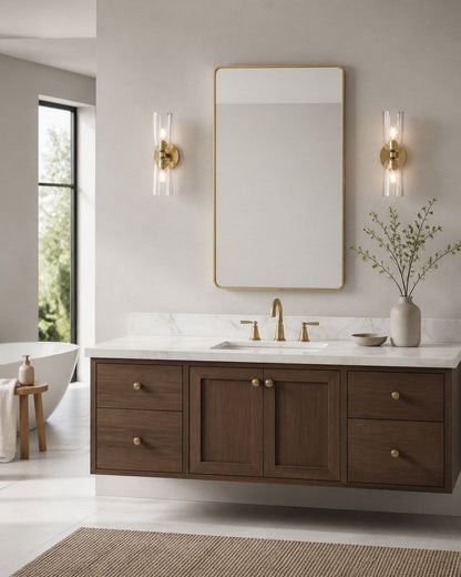 Vega Glas-Wandleuchte im minimalistischen Stil mit Kugelform, sanftes, diffuses Licht, erhältlich als Ein- oder Zweiflammenleuchte