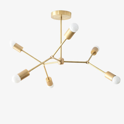 Mobilux Line Industrial Geometric Chandelier - Chrome Nickel Ceiling Light
