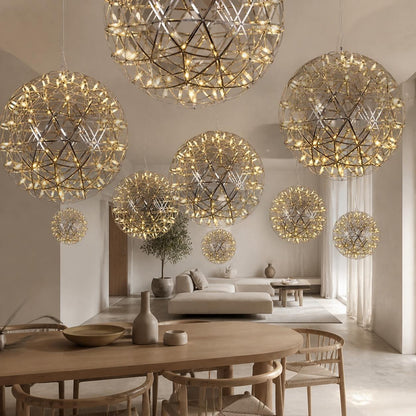 Silver Spark Ball Pendant Light