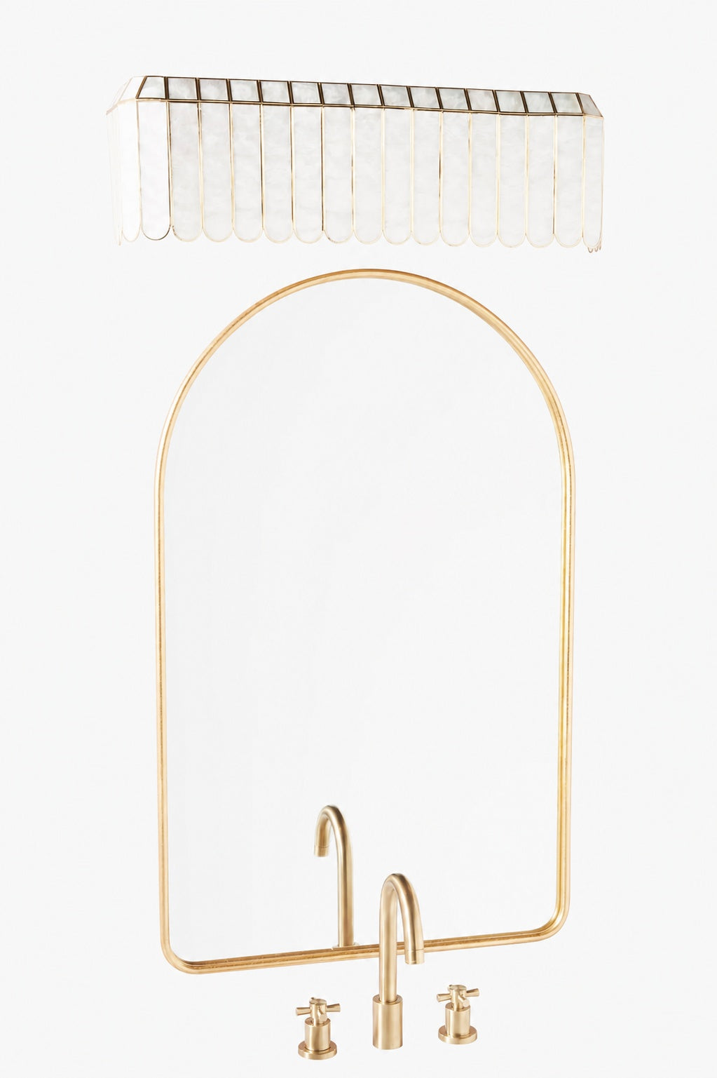 Lumica Capiz Facetten-Wandleuchte – Wandleuchte aus Messing und Eisen in Gold-Finish