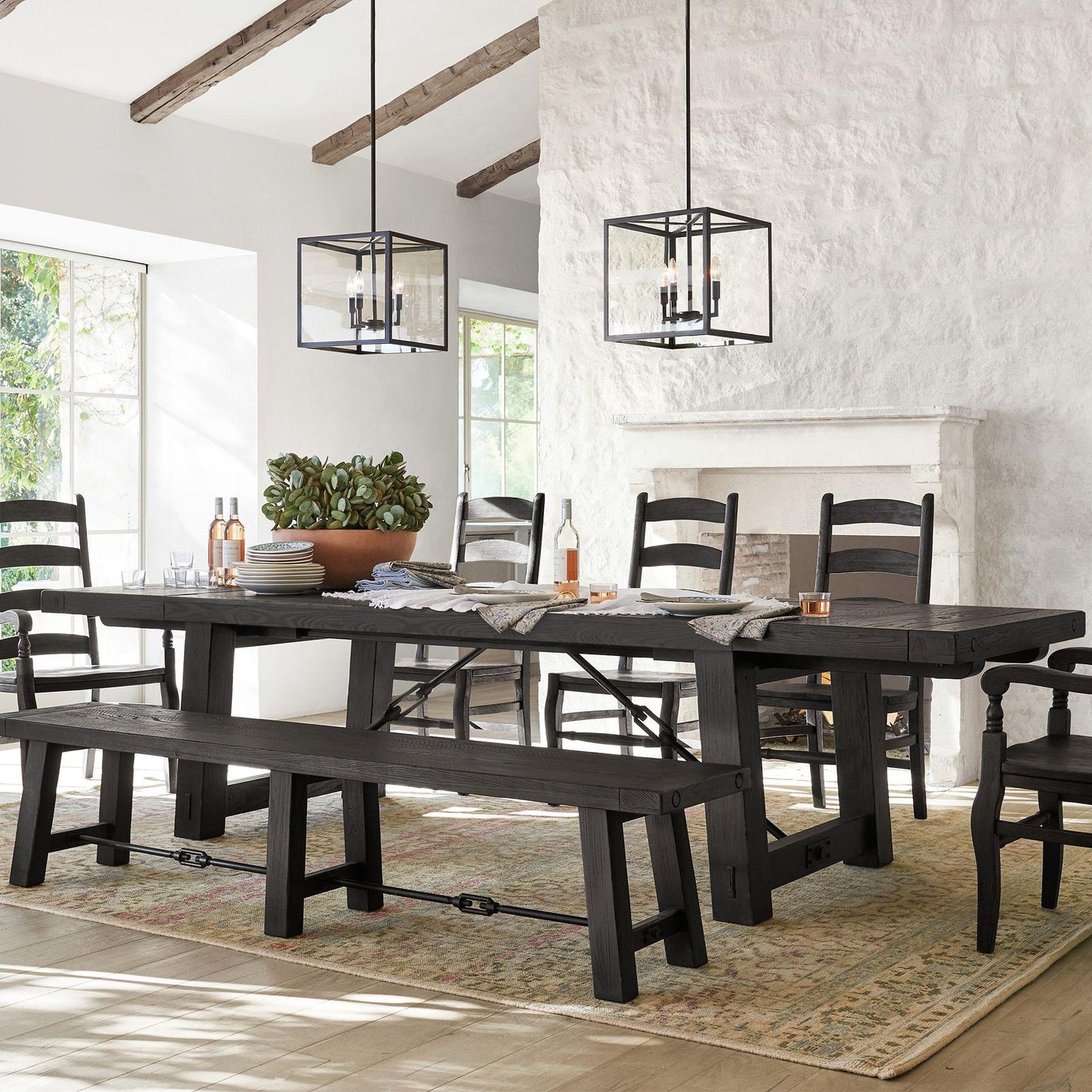 Ferrix Outdoor Lantern Pendant Lamp – Industrial Glass and Iron Design for Modern Spaces