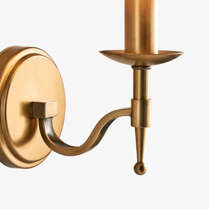 Tela Traditional Brass Wall Light - Classic Curved-Arm Sconce for Living Room & Hallway