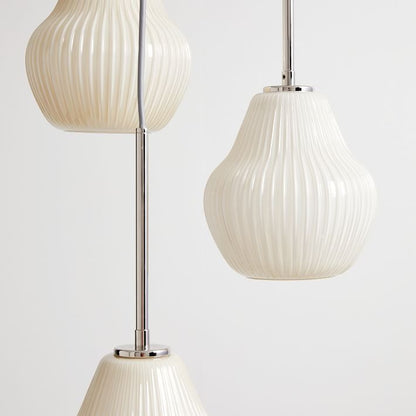 Rivrona Ribbed Glass 3-Light Chandelier - Sculptural Modern Lighting for Home