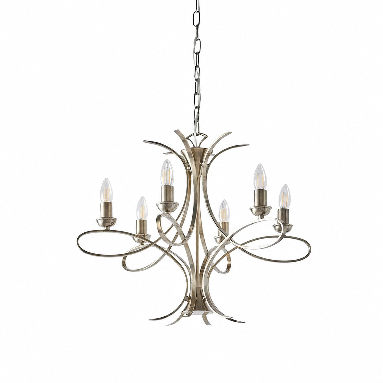 Foline Geometrischer Kronleuchter – Nickel-Finish, stimmungsvolles Licht für Flure und Küchen