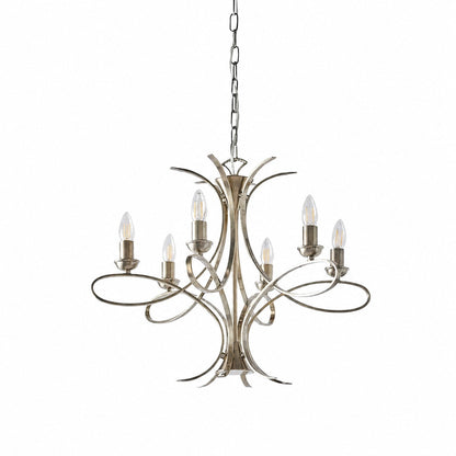 Foline Geometrischer Kronleuchter – Nickel-Finish, stimmungsvolles Licht für Flure und Küchen