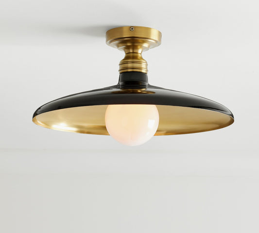 Forvara Farmhouse Metal Flush Mount Light - Black or White Ceiling Lamp