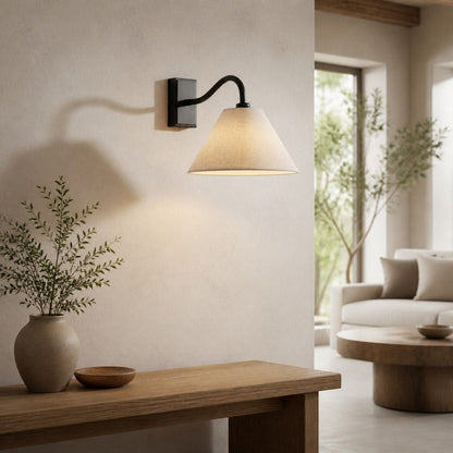 Lumweve Wandleuchte – Elegante Wandleuchte mit plissiertem Schirm für Flur und Arbeitszimmer