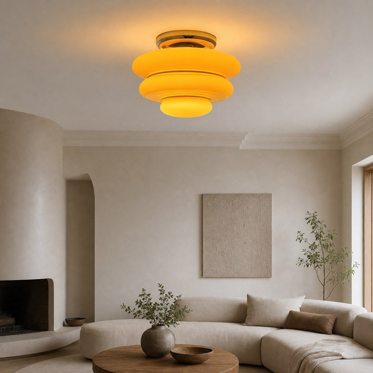 Cirren Layered Ceiling Light – Artistic Circular Silhouette Ceiling Fixture for Dining Area