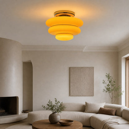 Cirren Layered Ceiling Light – Artistic Circular Silhouette Ceiling Fixture for Dining Area