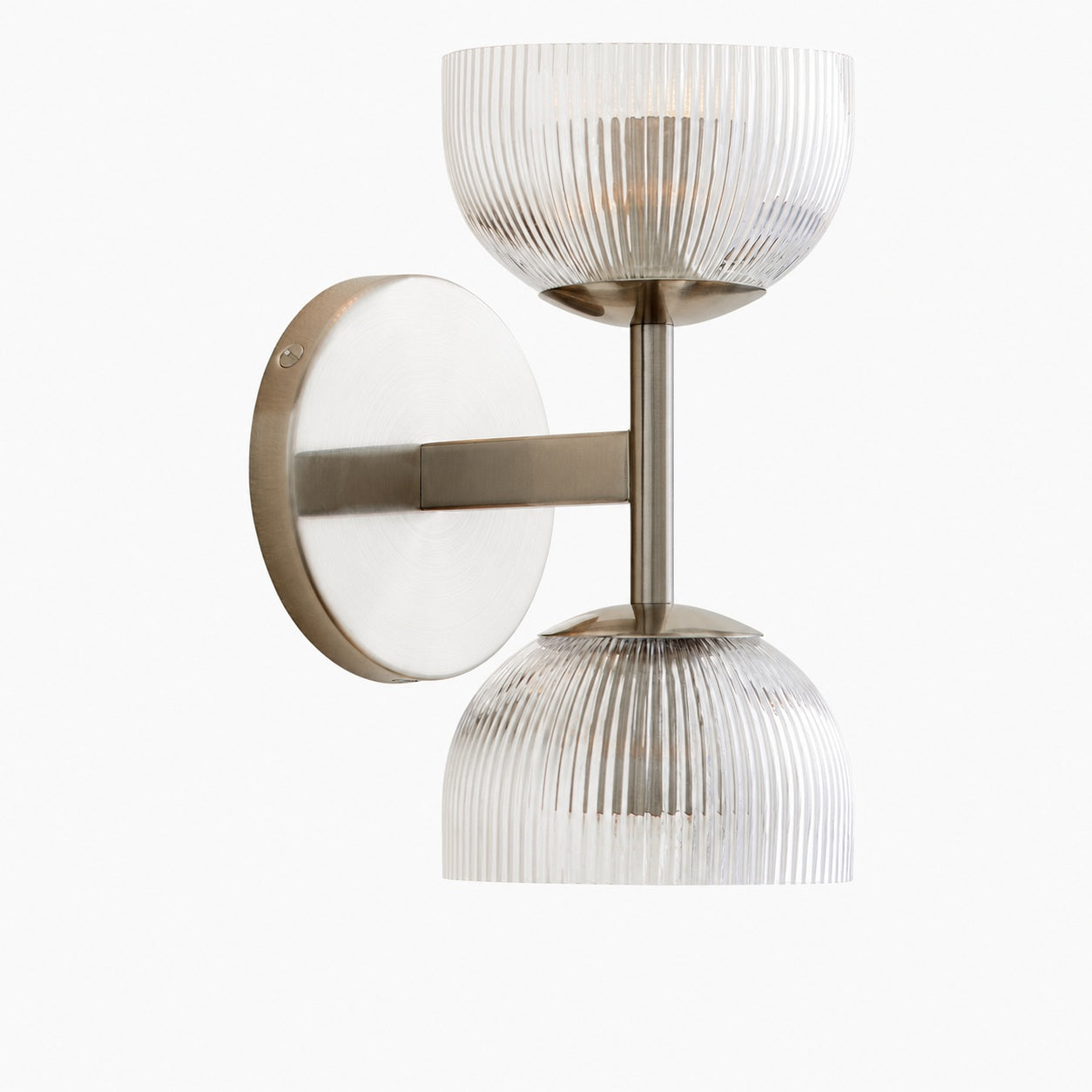 Bravira Wandleuchte aus geripptem Glas – Wandleuchte aus Metall mit klarem Glasschirm