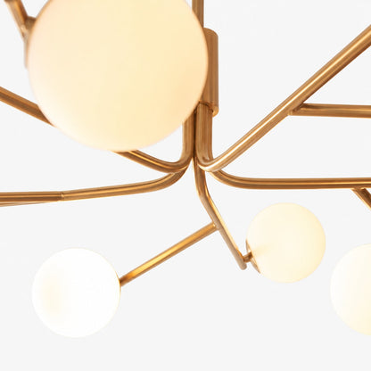 Tivara Mid-Century Modern 10-flammige Pendelleuchte – Kronleuchter mit kugelförmigen Schirmen für hohe Decken