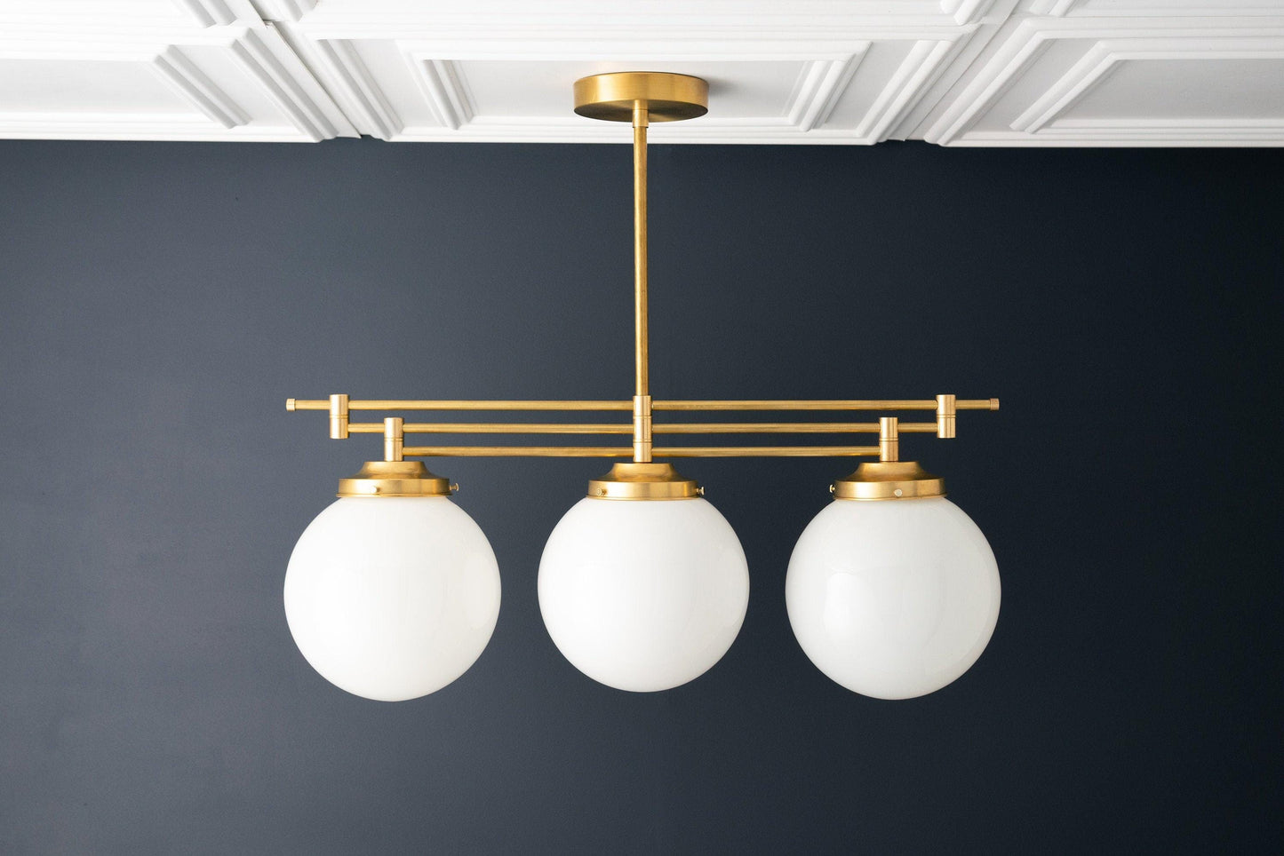Glorica Glass Frosted Globe Pendant Light - Art Deco Hanging Light for Home