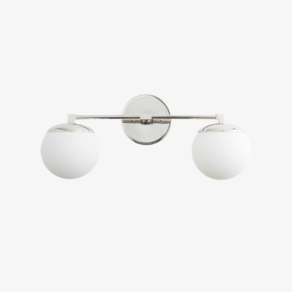 Glorica Glass Vanity Light - Art Deco Brass Wall Globe Fixture Modern