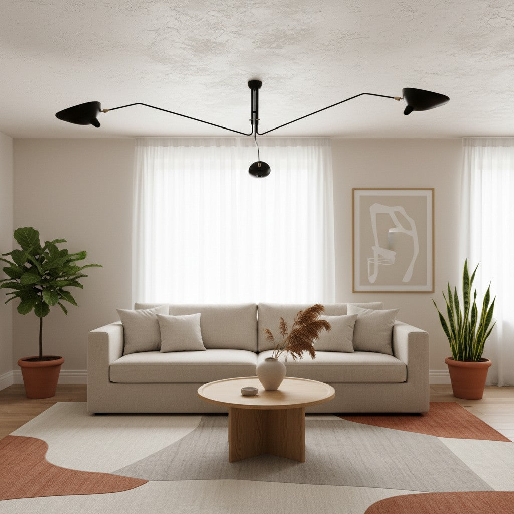 Arclume Arc Ceiling Lamp – Sculptural Design with Adjustable Arms for Modern Spaces N43