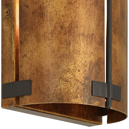 Rustivon Rustic Wall Sconce - Curved Metal Shade in Vintage Style for Bedroom