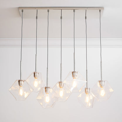 Talvior Luminous Geometric 7-Light Faceted Glass Chandelier