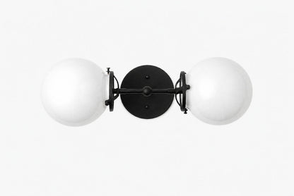 Lumio Globe Art Deco Vanity Light -  Opal Globe Bathroom Sconce