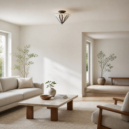 TF Astoria Dekorative Buntglas-Deckenleuchte – Art-Deco-Deckenleuchte für Eingangsbereiche und Lounges