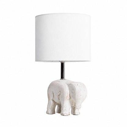 Carved Wood Animal Table Lamp