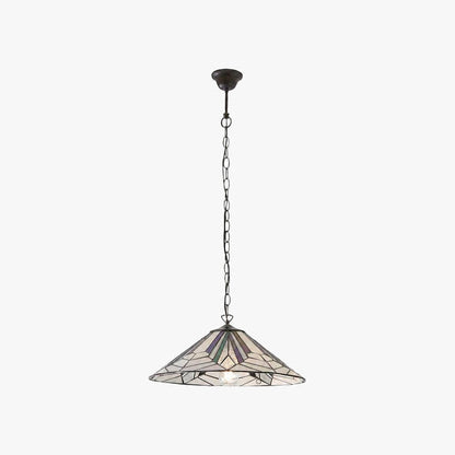 TF Astoria Tiffany Deckenleuchte – Geometrisches Glasdesign mit Noppen für das Wohnzimmer