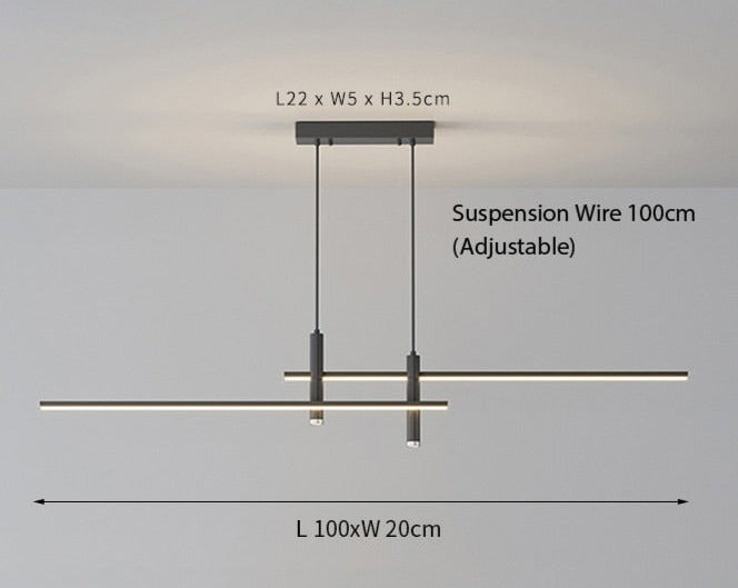 Minimalist Metal Rod Chandelier - Modern Lighting for Any Room