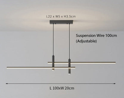Minimalist Metal Rod Chandelier - Modern Lighting for Any Room