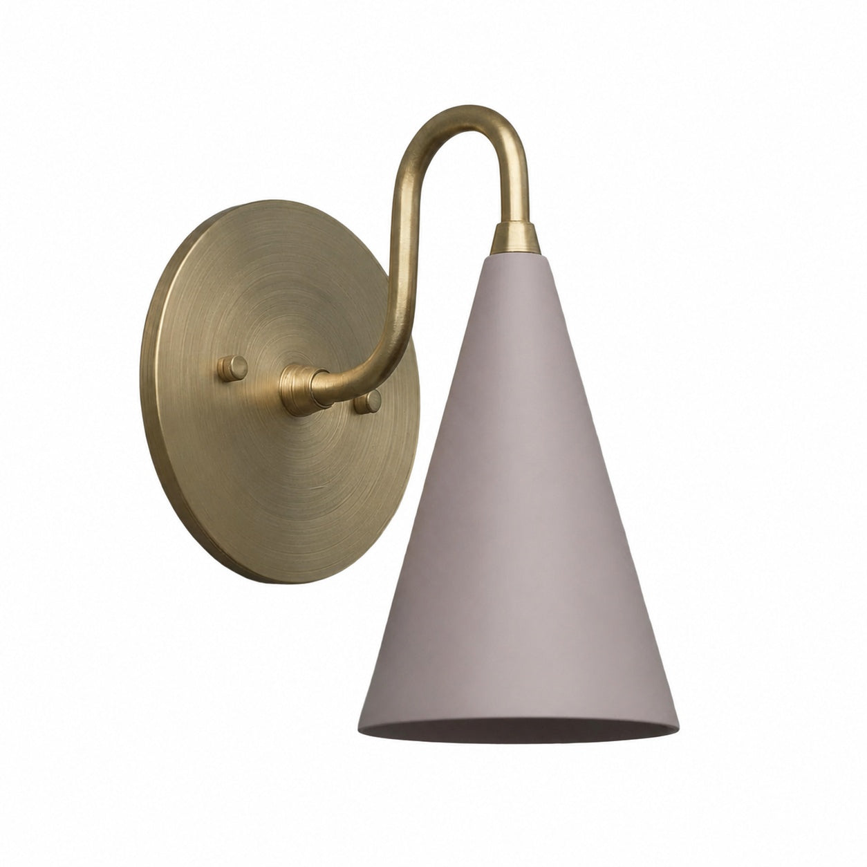 Curva Metal Cone Shade Sconce – Vintage Brass Wall Light for Entryway or Stairwell