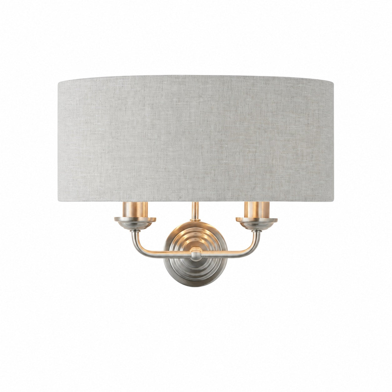 Tela Classic Wall Sconce with Fabric Shade – Elegant Metal Finish Wall Light for Living Room / Bedroom
