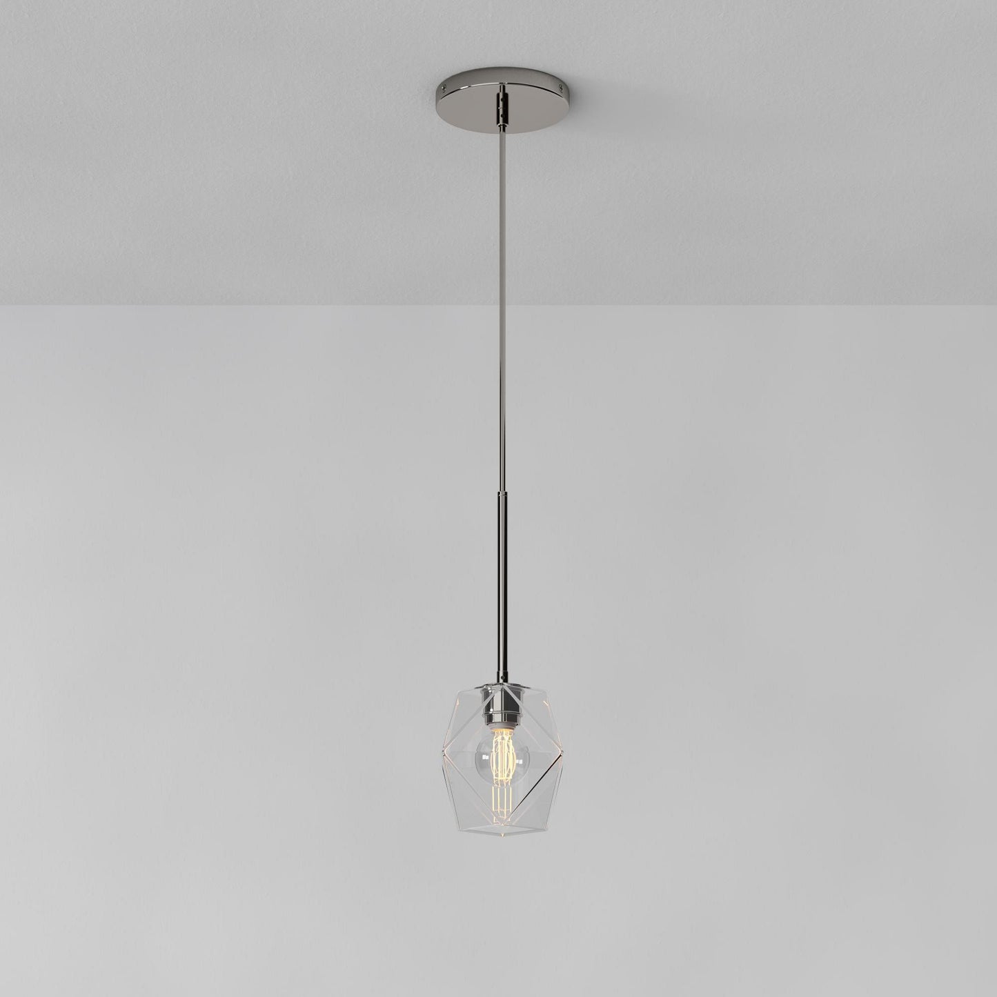 Talvior Faceted Pendant Light – Adjustable Glass Light Fixture