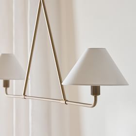 Diora Pendant Light -  Modern Metal Fixture with Linen Shades