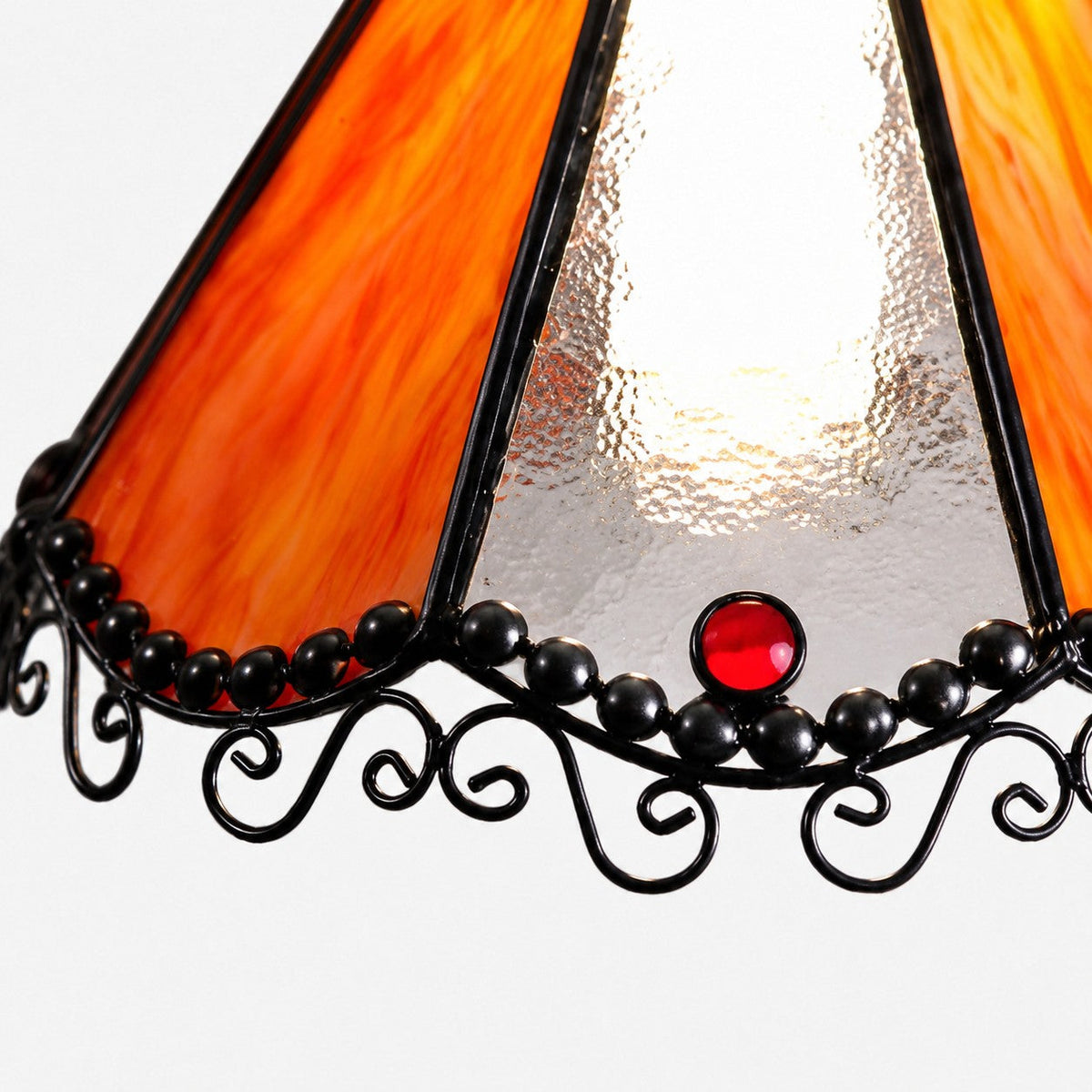 Orange Stained Glass Wall Sconce