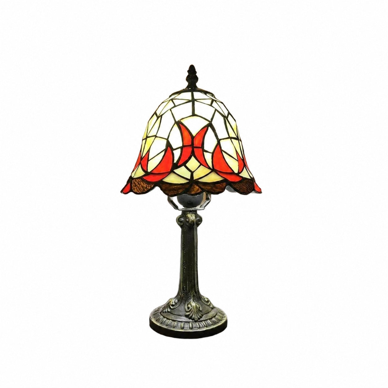 Virelle Traditional Tiffany Table Lamp – Colorful Stained Glass Dome Desk Light for Bedroom