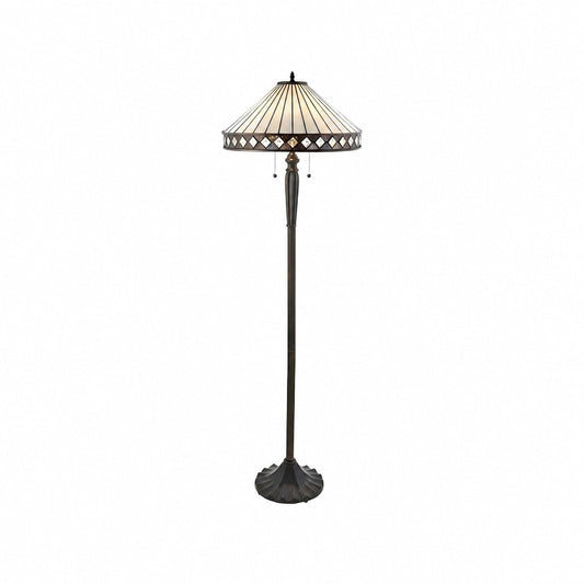 TF Fargo Geometrische Art-Deco-Tiffany-Stehlampe für Wohnzimmereckenbeleuchtung