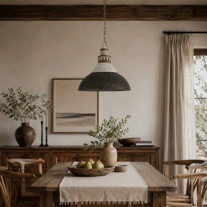 industrial dome pendant light scene and detail