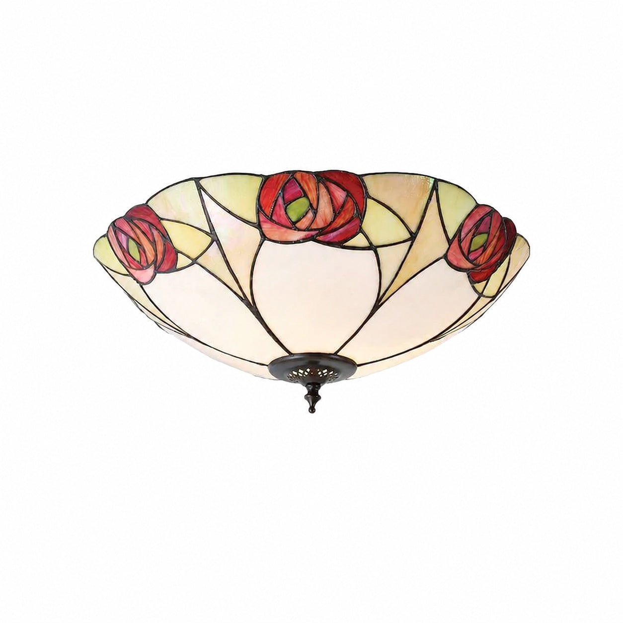 TF Ingram handgefertigte Buntglas-Deckenleuchte – Vintage Art Deco Tiffany-Leuchte für das Esszimmer