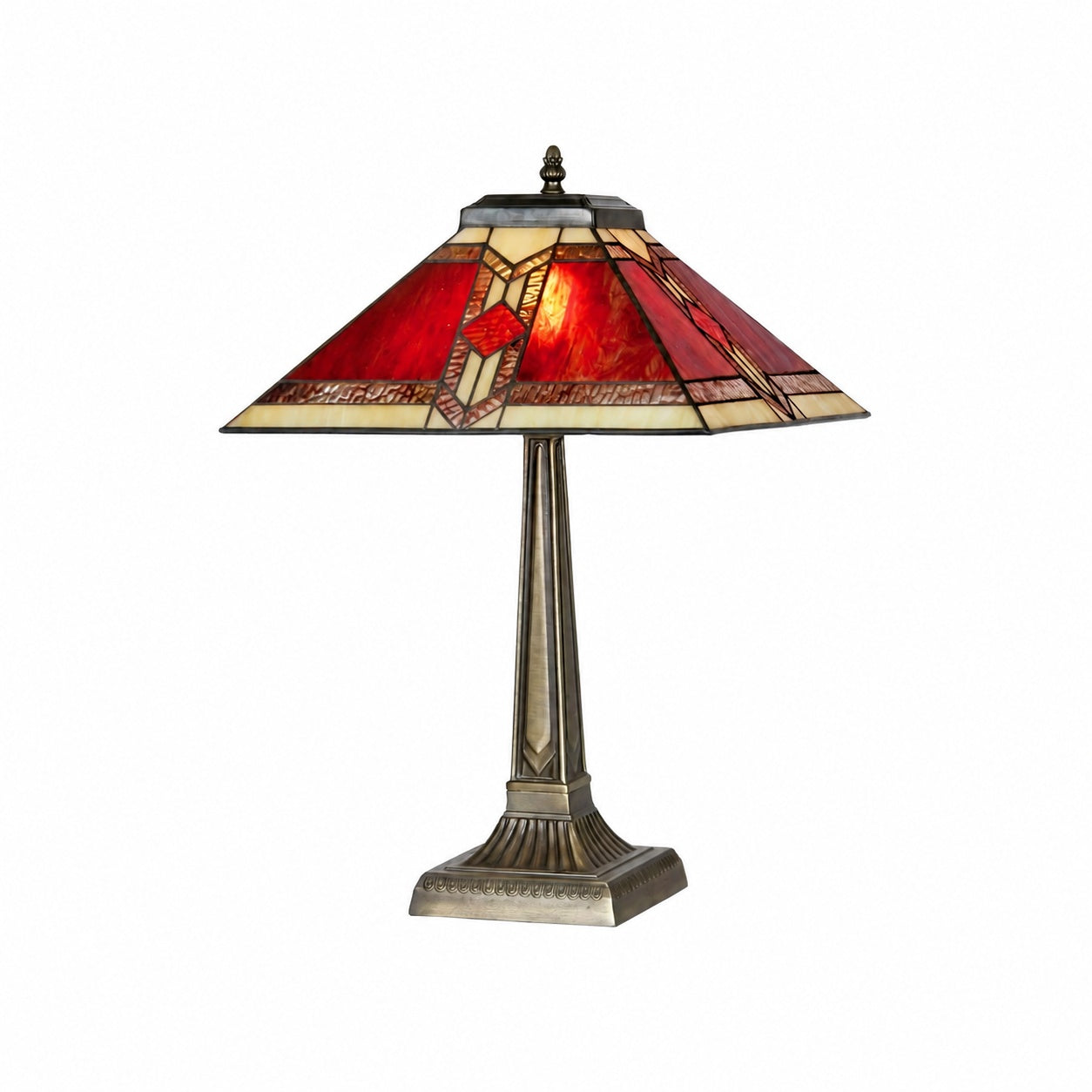 TiffStar Tischleuchte aus Buntglas – Buntglas im Vintage-Stil, geeignet für Schlaf- und Wohnzimmer
