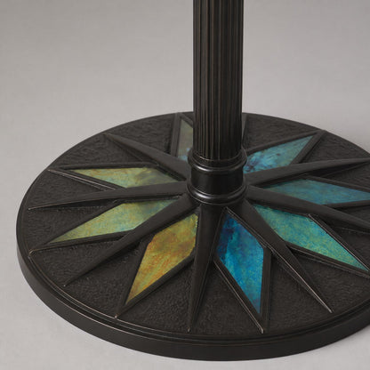 TF Dark Star Stained Glass Star Pattern Floor Lamp – Tiffany Style Uplighter for Living Rooms