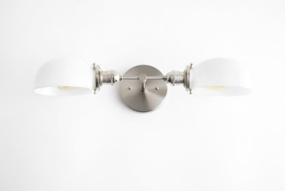 Ornato Luxe Mid-Century Vanity Light - Brass Bathroom Fixture with Opal Glass