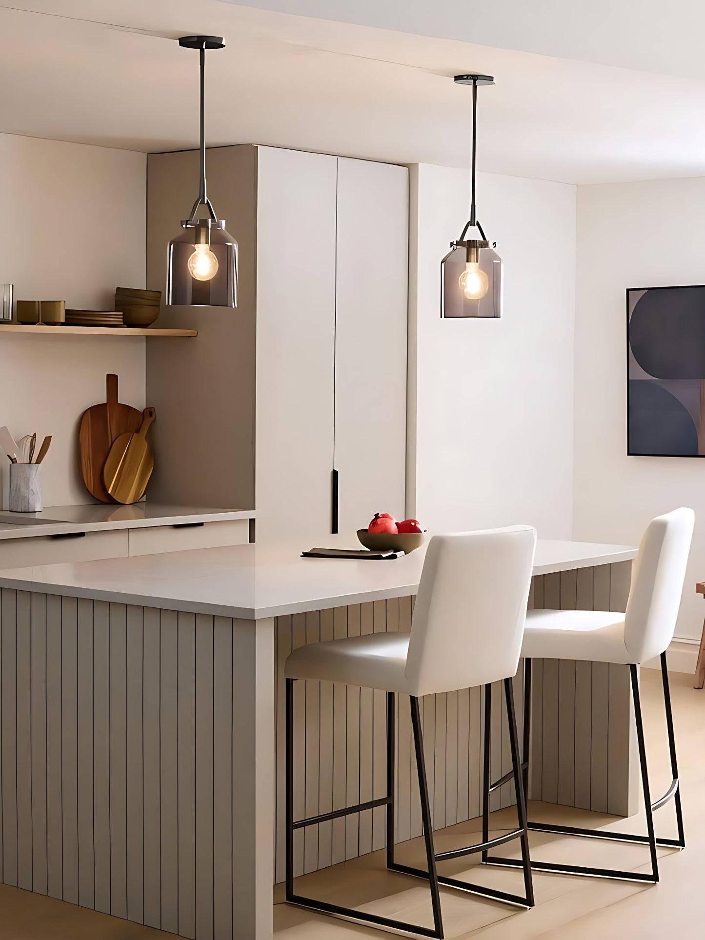 Skandinavisch Metallstange Glockenform Pendelleuchte