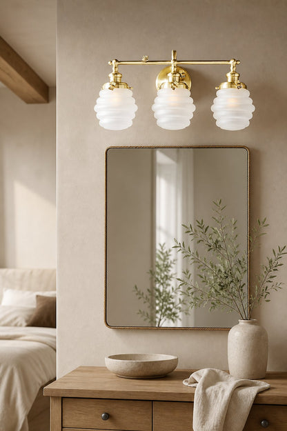 Capigia Glas-Metall-Waschtisch-Wandleuchte – Moderne Badezimmerleuchte mit elegantem Stil