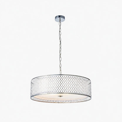 Liorin Geometrische Pendelleuchte – Moderne Pendelleuchte mit filigranem Metall- und Stoffschirm für den Innenbereich