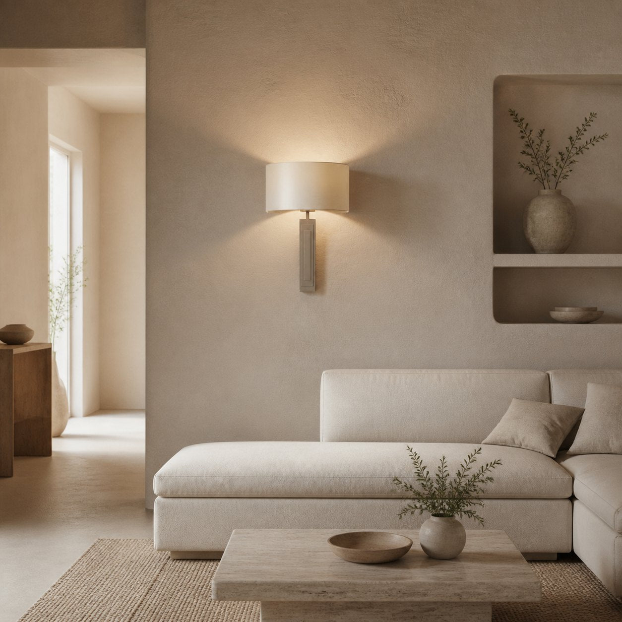 Linexis Wandleuchte im Vintage-Stil mit skulpturalem Armdesign – Moderner Art-Deco-Stil für Flure und Schlafzimmer