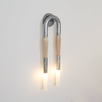 Moderne Wandleuchte aus Rosshaarglas – Messing/Nickel/Schwarz