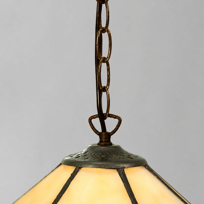 TF Nevada Vintage Stained Glass Pendant - Handcrafted Art Glass Lighting for Dining Areas