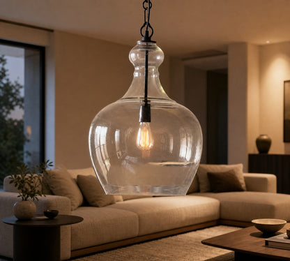 Lawson Glas-Pendelleuchte – Recyceltes und Milchglas mit Bronze-Akzent