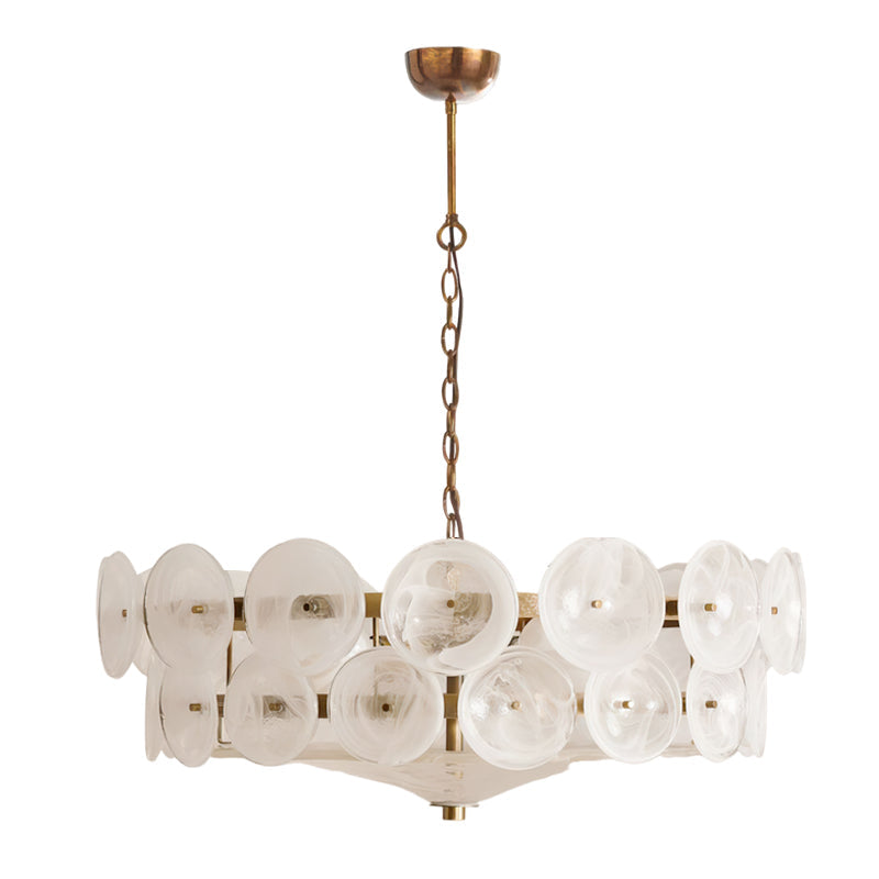Lorenzo Halo Disc Vintage‑Modern Chandelier – Dining Room Statement Light