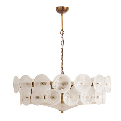 Lorenzo Halo Disc Vintage‑Modern Chandelier – Dining Room Statement Light