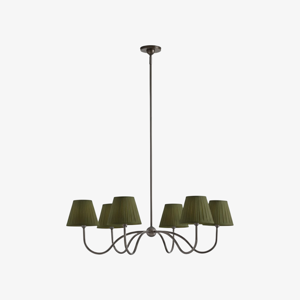 Luvora Modern Multi-Head Pleated Shade Chandelier - Stylish Fabric Ceiling Fixture